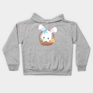 Easter, Easter Bunny, Easter Basket, White Bunny Kids Hoodie